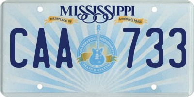 MS license plate CAA733