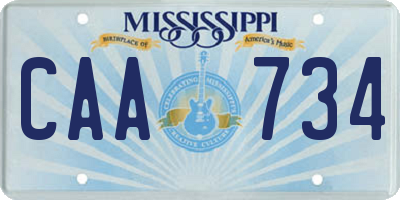 MS license plate CAA734