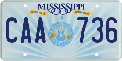 MS license plate CAA736