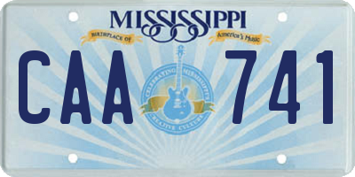 MS license plate CAA741