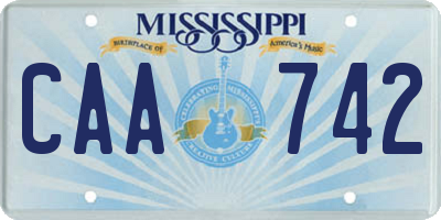 MS license plate CAA742