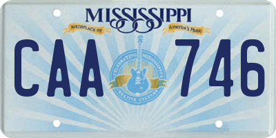 MS license plate CAA746