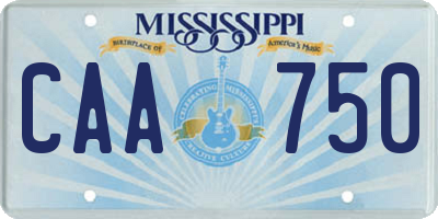 MS license plate CAA750