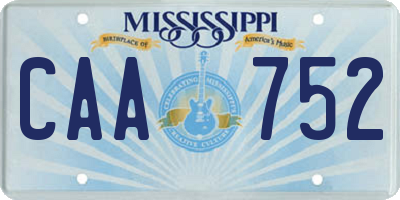 MS license plate CAA752