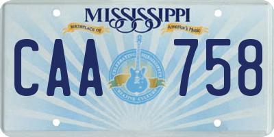 MS license plate CAA758