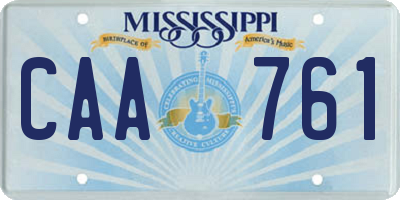 MS license plate CAA761