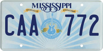 MS license plate CAA772