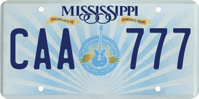 MS license plate CAA777