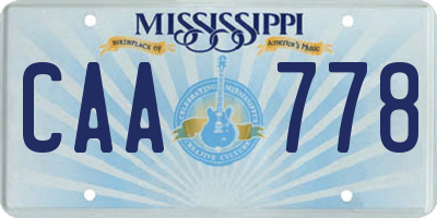 MS license plate CAA778
