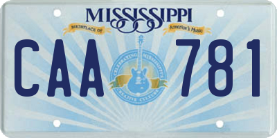 MS license plate CAA781