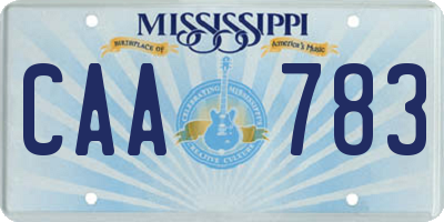 MS license plate CAA783