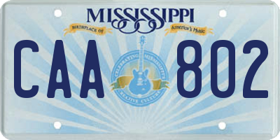 MS license plate CAA802