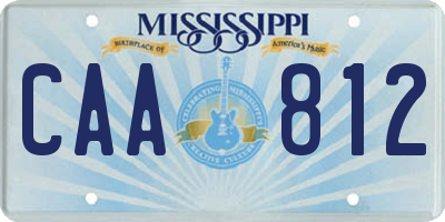 MS license plate CAA812