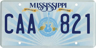 MS license plate CAA821