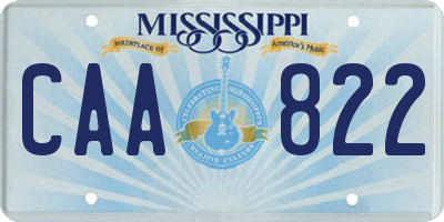 MS license plate CAA822