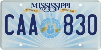 MS license plate CAA830