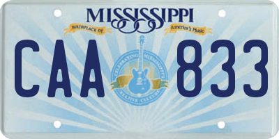 MS license plate CAA833