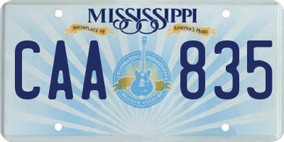 MS license plate CAA835