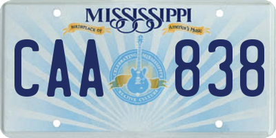 MS license plate CAA838