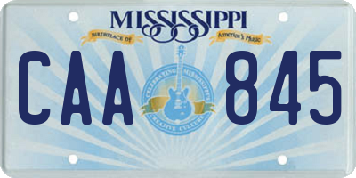 MS license plate CAA845