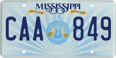 MS license plate CAA849