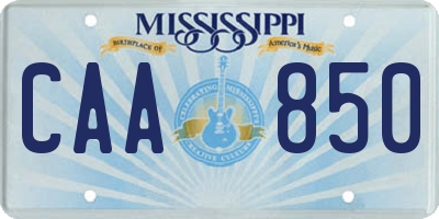 MS license plate CAA850