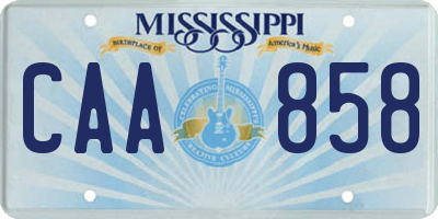 MS license plate CAA858