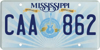 MS license plate CAA862