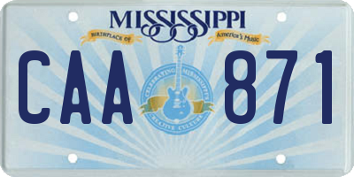 MS license plate CAA871