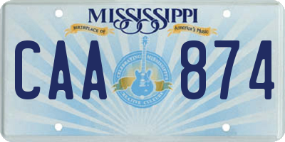MS license plate CAA874