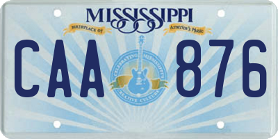 MS license plate CAA876