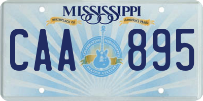 MS license plate CAA895