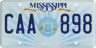 MS license plate CAA898