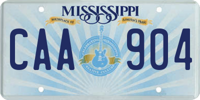 MS license plate CAA904