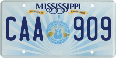 MS license plate CAA909
