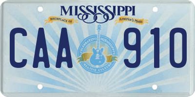 MS license plate CAA910
