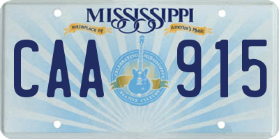 MS license plate CAA915