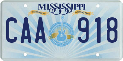 MS license plate CAA918