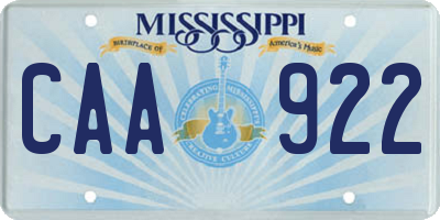MS license plate CAA922