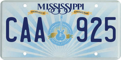 MS license plate CAA925