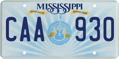 MS license plate CAA930