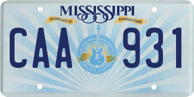 MS license plate CAA931