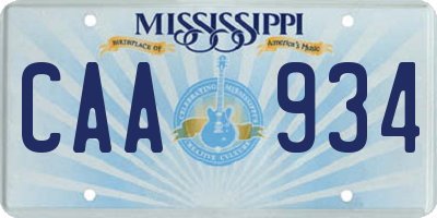 MS license plate CAA934