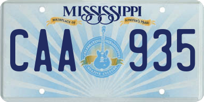 MS license plate CAA935