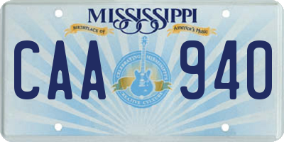 MS license plate CAA940