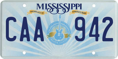 MS license plate CAA942