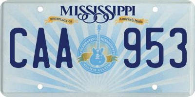 MS license plate CAA953