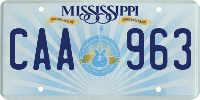 MS license plate CAA963