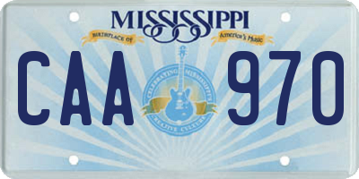 MS license plate CAA970