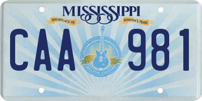MS license plate CAA981